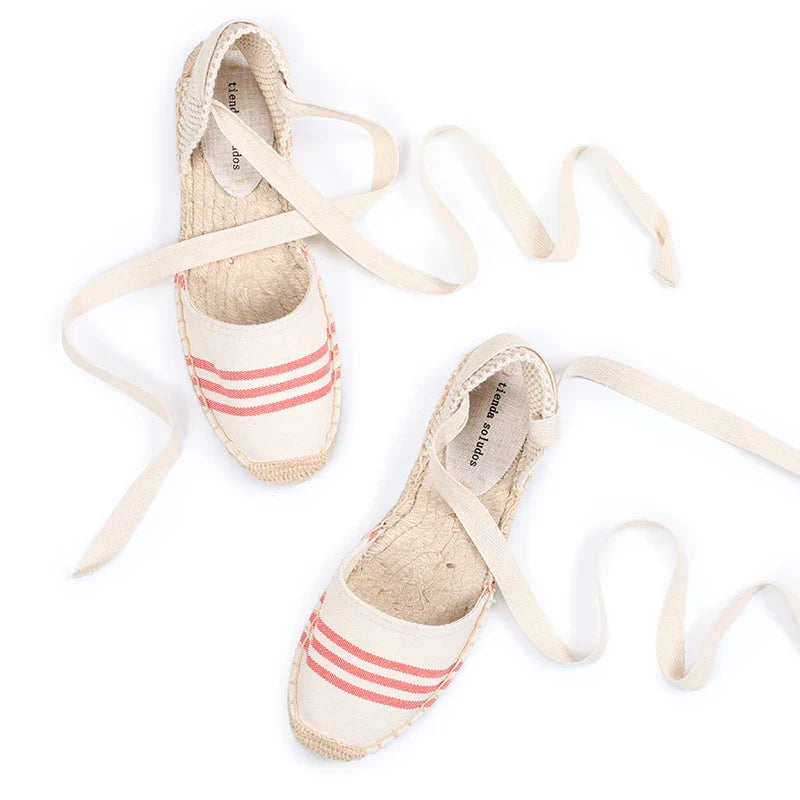 Brielle Casual Pattern Lace-Up Espadrille Sandals