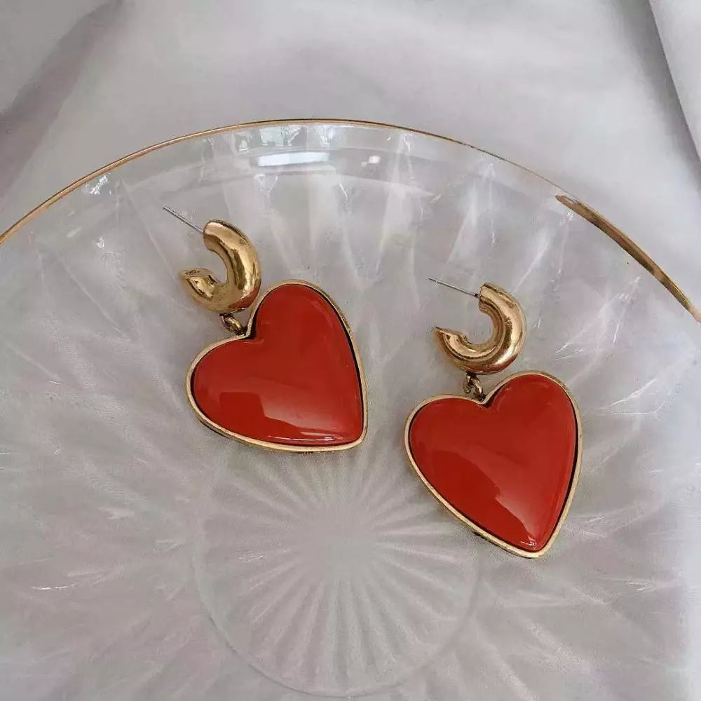 Cute Heart Pendent Earrings
