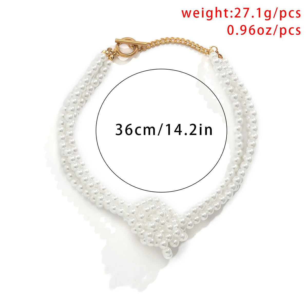 Knotted Multi-Layer Pearl Choker Necklace