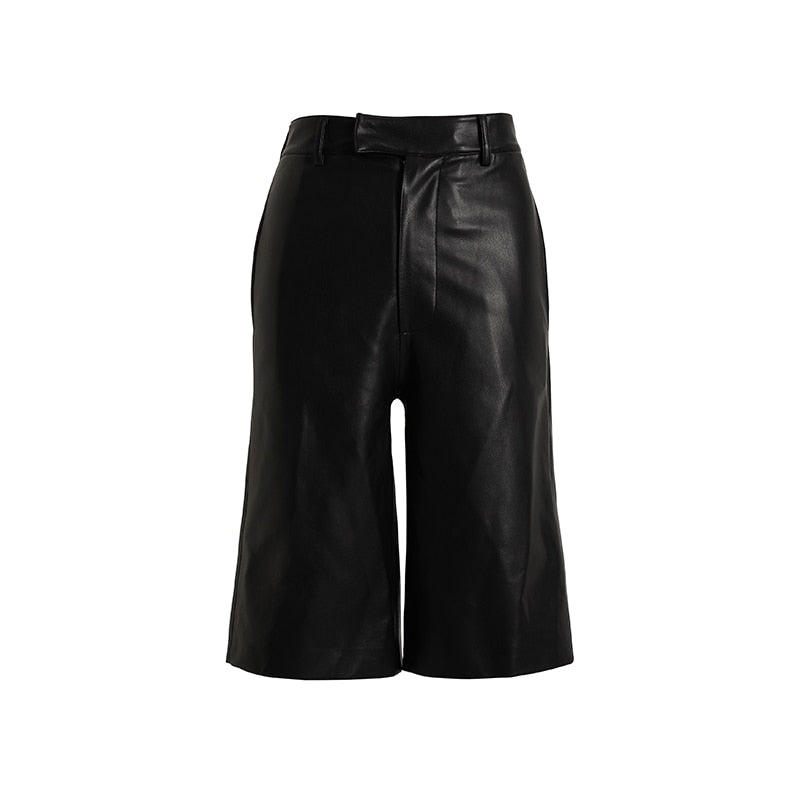 Hailey Faux Leather Bermuda Shorts