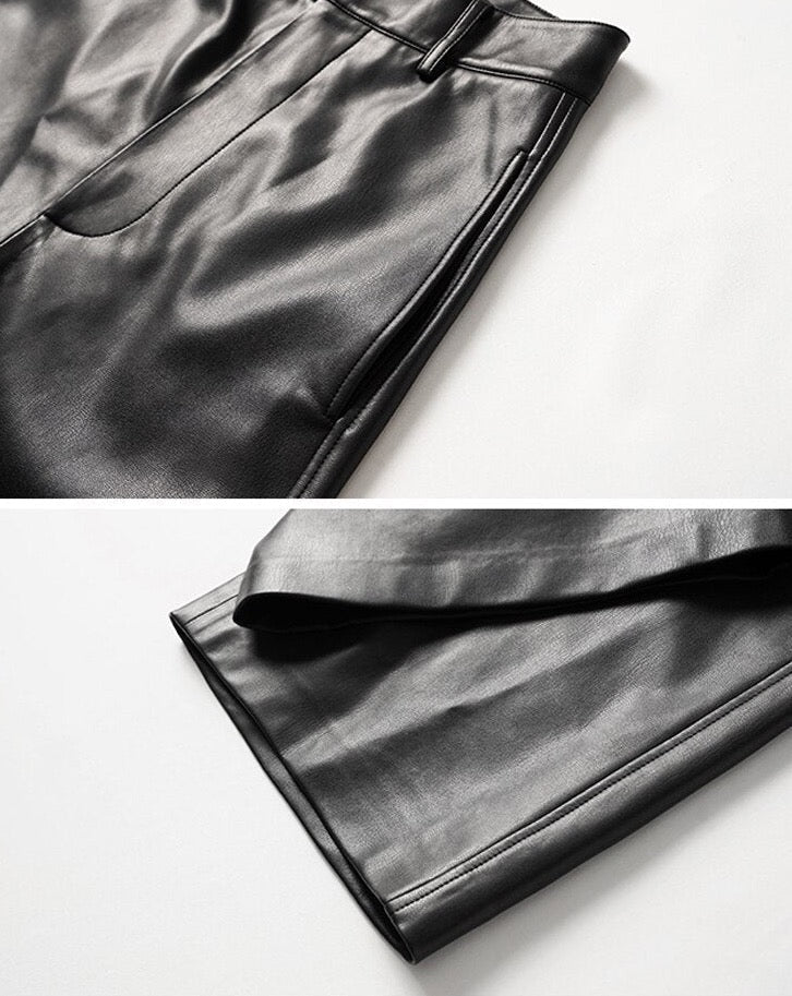 Hailey Faux Leather Bermuda Shorts