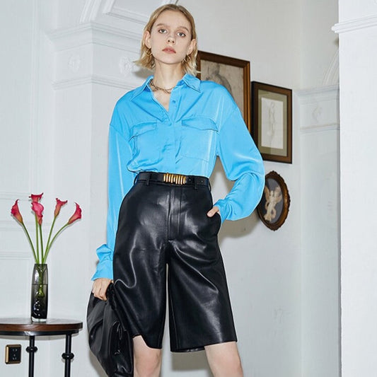 Hailey Faux Leather Bermuda Shorts