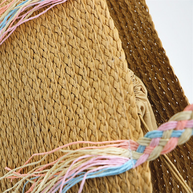 Hanni Pastel Braids Handle Straw Tote Bags - 2 Colors