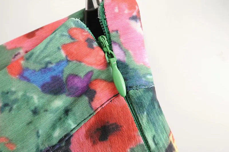 Lila Side Slit Floral Midi Skirts