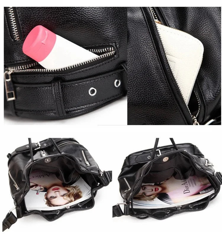 Callie BIker's Jacket Shape Punk Shoulder Bucket Bag