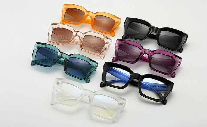 Semia Clear Color Acetate Square Sunglasses