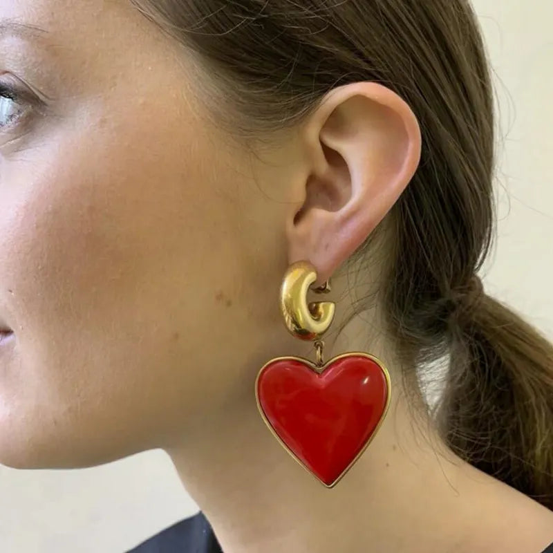 Cute Heart Pendent Earrings
