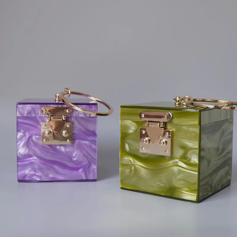 Maysen Marble Pearlescence Mini Box Tote