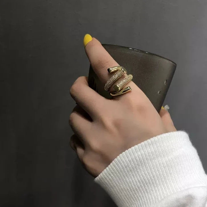 CZ Double Wrap Rings - Gold or Silver