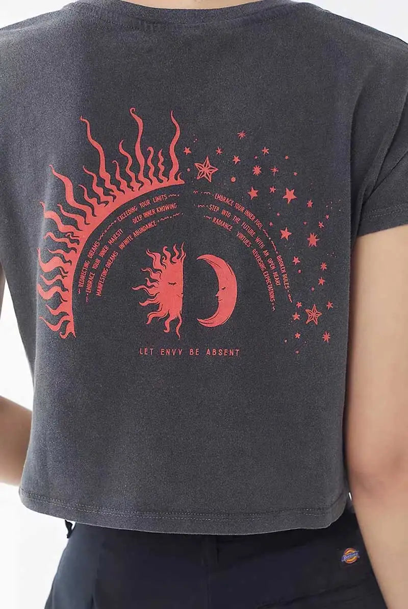 Soleil Luna Graphic Print Cropped T-Shirt