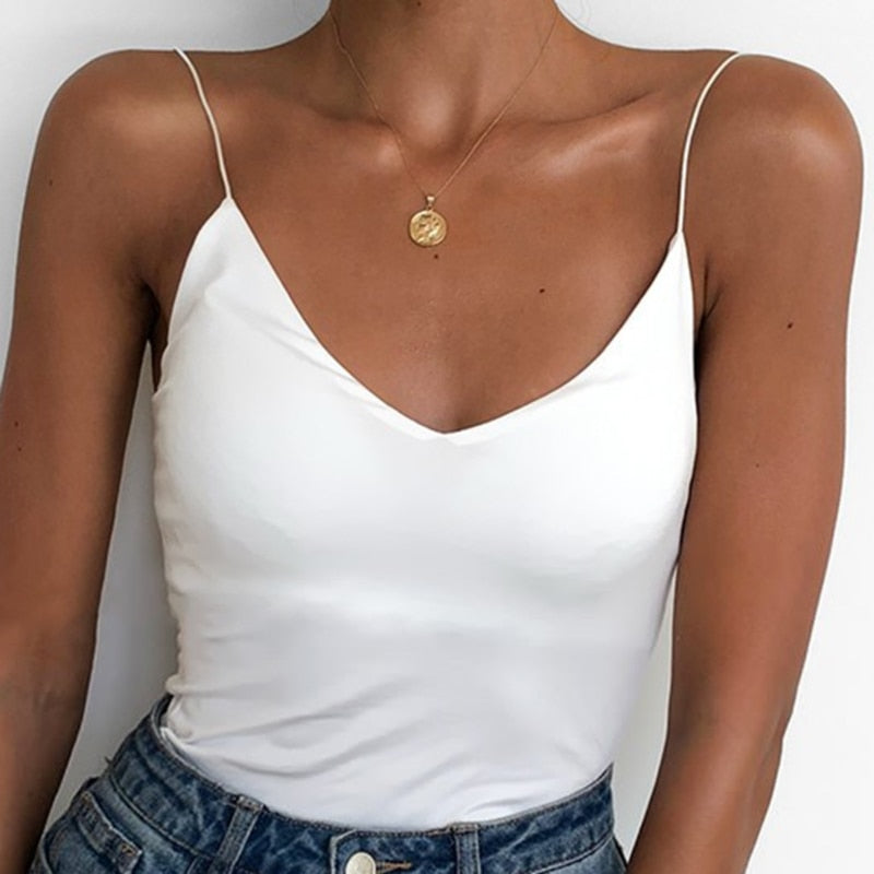V Neck Basic Cami Top