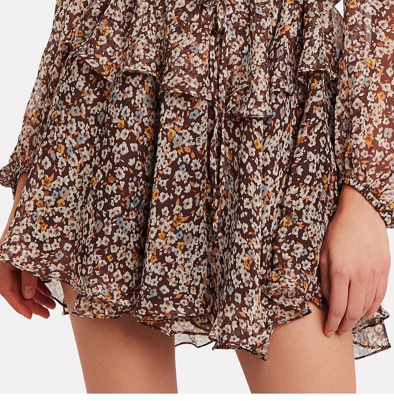 Lace Lantern Chiffon Dress