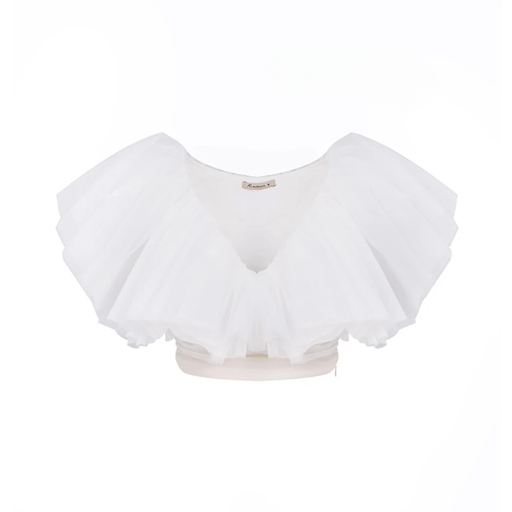 Catriona Ruffle Organza Crop Top