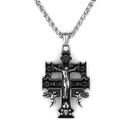 Heavy Double Cross Necklace