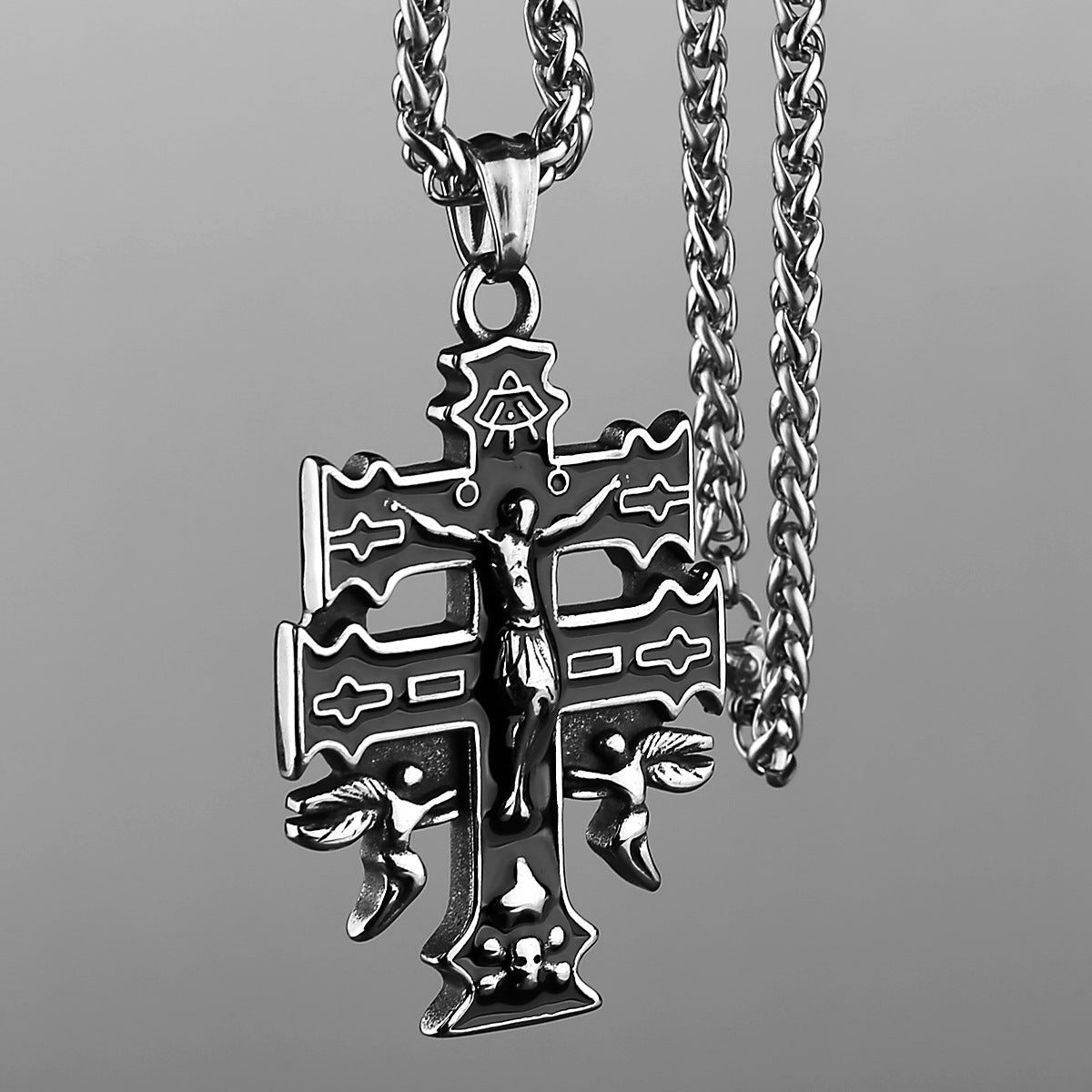 Heavy Double Cross Necklace
