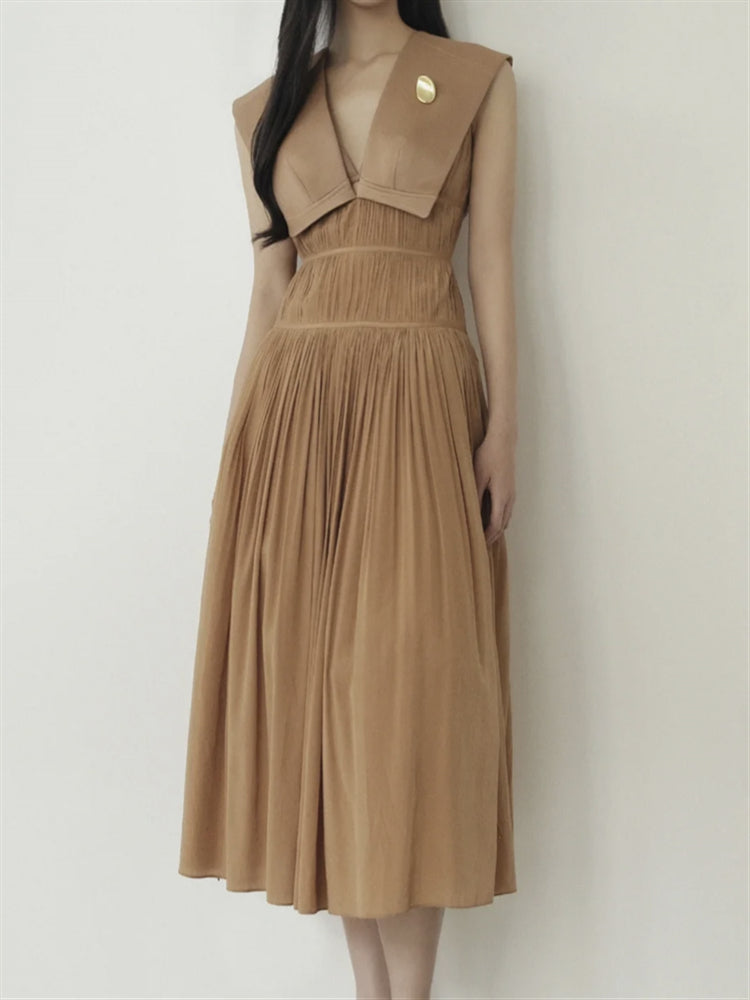 Helena Sleeveless Broad Collar Cocktail Dress - 2 Colors