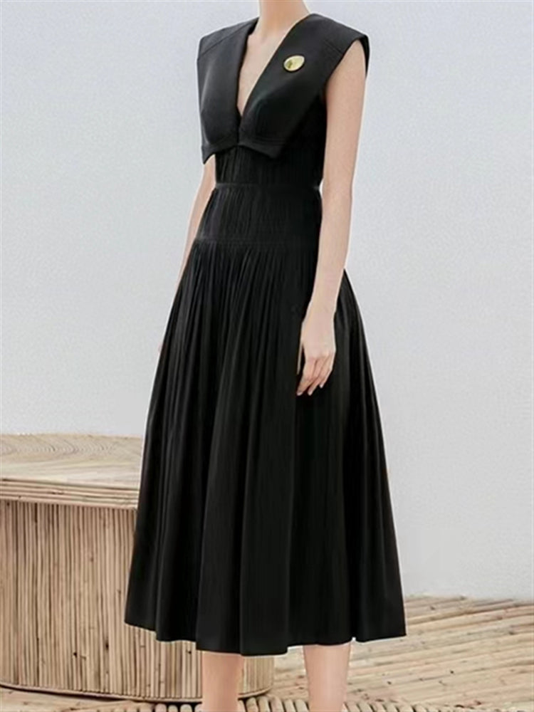 Helena Sleeveless Broad Collar Cocktail Dress - 2 Colors