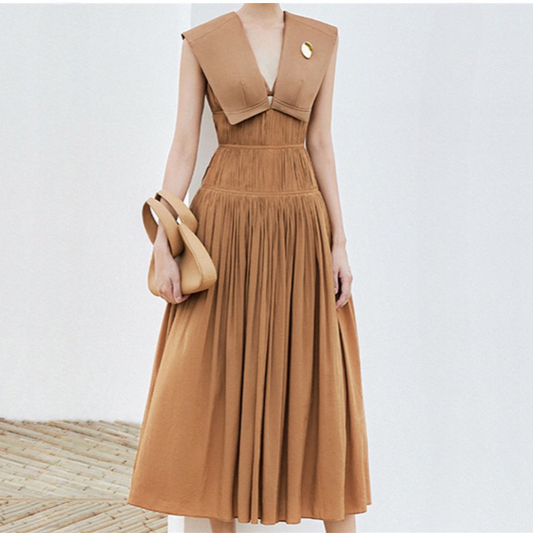 Helena Sleeveless Broad Collar Cocktail Dress - 2 Colors