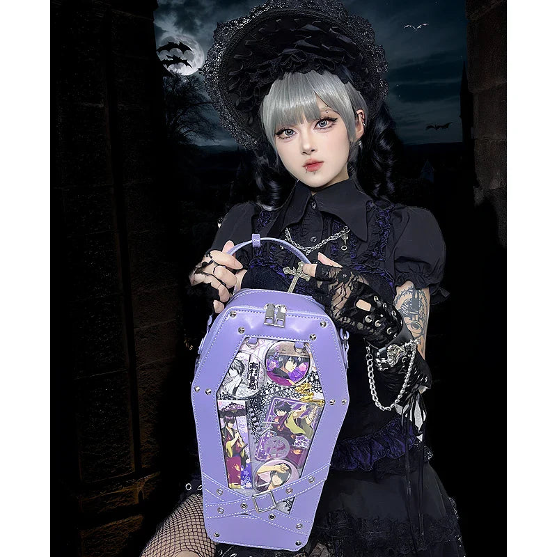 Black Gothic Pentagram Designer Casual Retro Unisex Fashion Leather Shoulder Bag