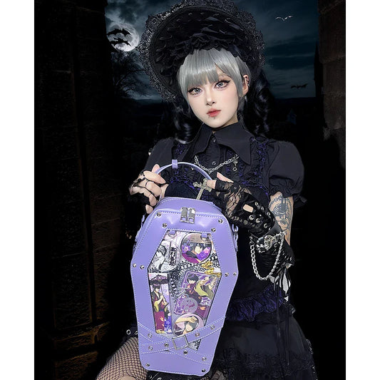 Black Gothic Pentagram Designer Casual Retro Unisex Fashion Leather Shoulder Bag