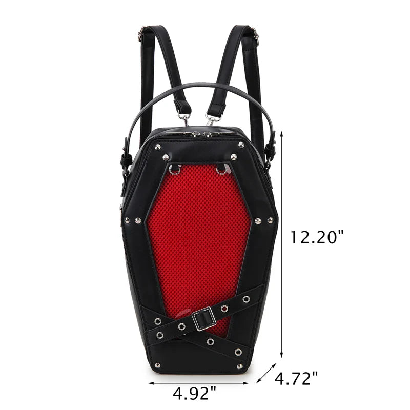 Black Gothic Pentagram Designer Casual Retro Unisex Fashion Leather Shoulder Bag