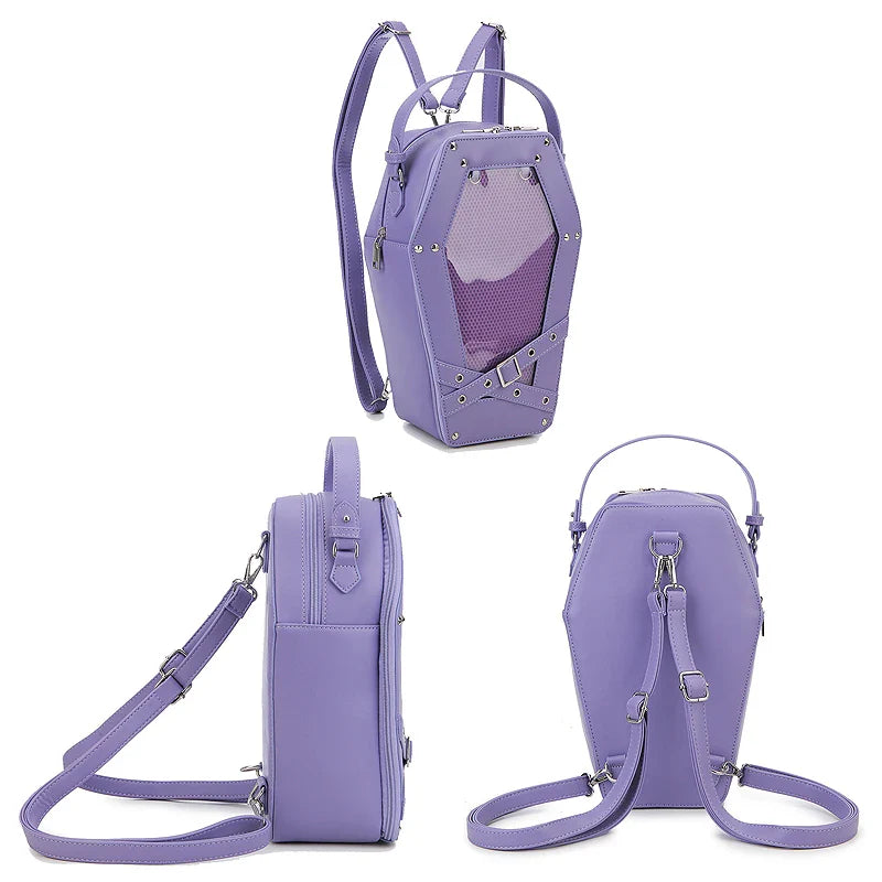 Black Gothic Pentagram Designer Casual Retro Unisex Fashion Leather Shoulder Bag