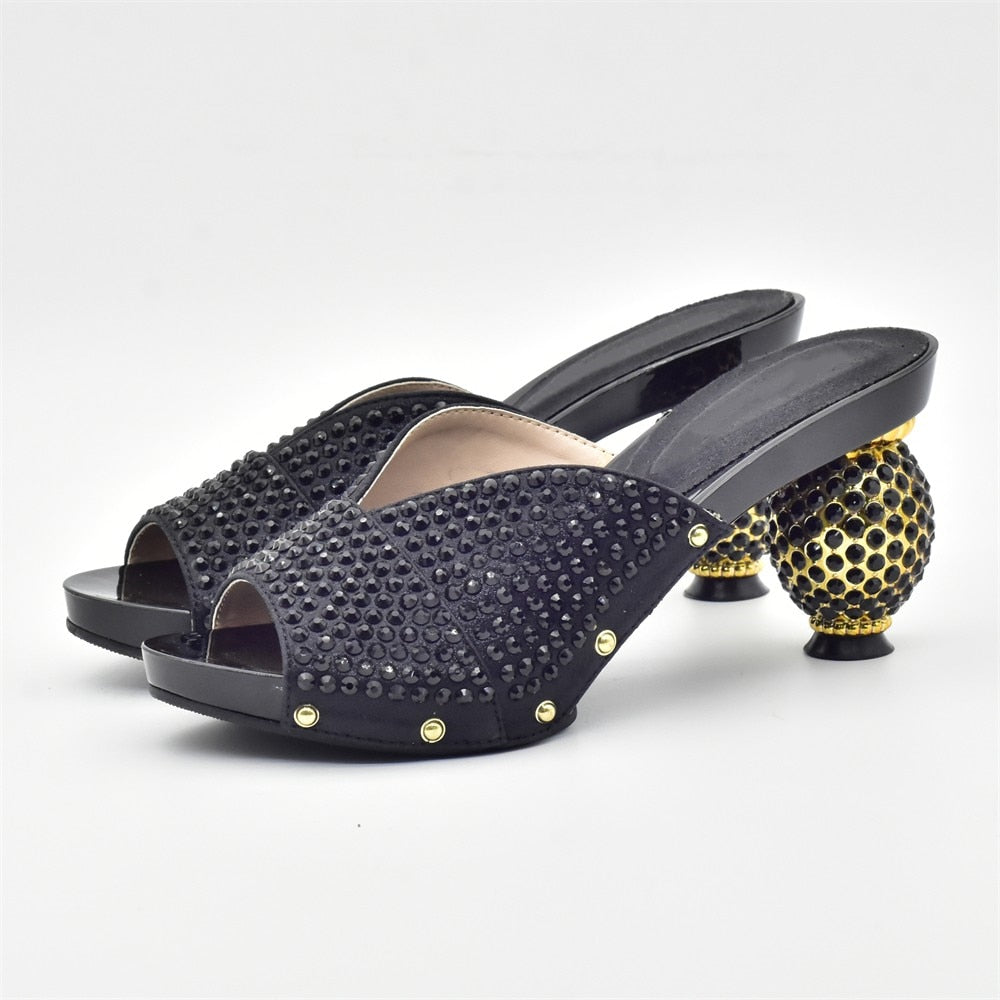 Heloise Rhinestone Mule Sandals