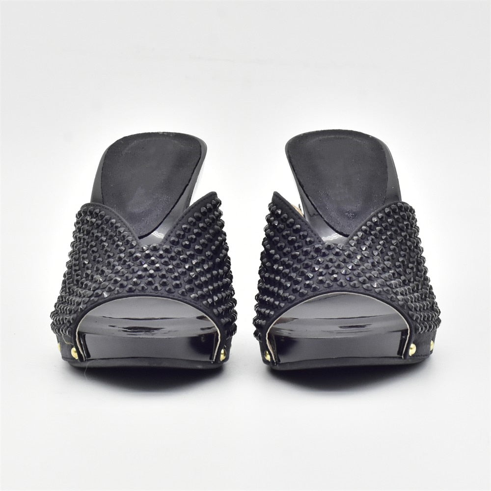 Heloise Rhinestone Mule Sandals