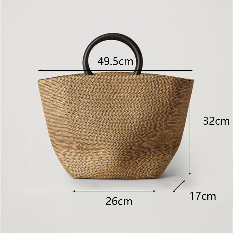 Henna Raffia Bag with Ring Handle - 2 Colors