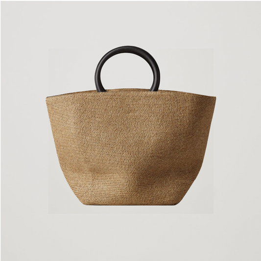 Henna Raffia Bag with Ring Handle - 2 Colors