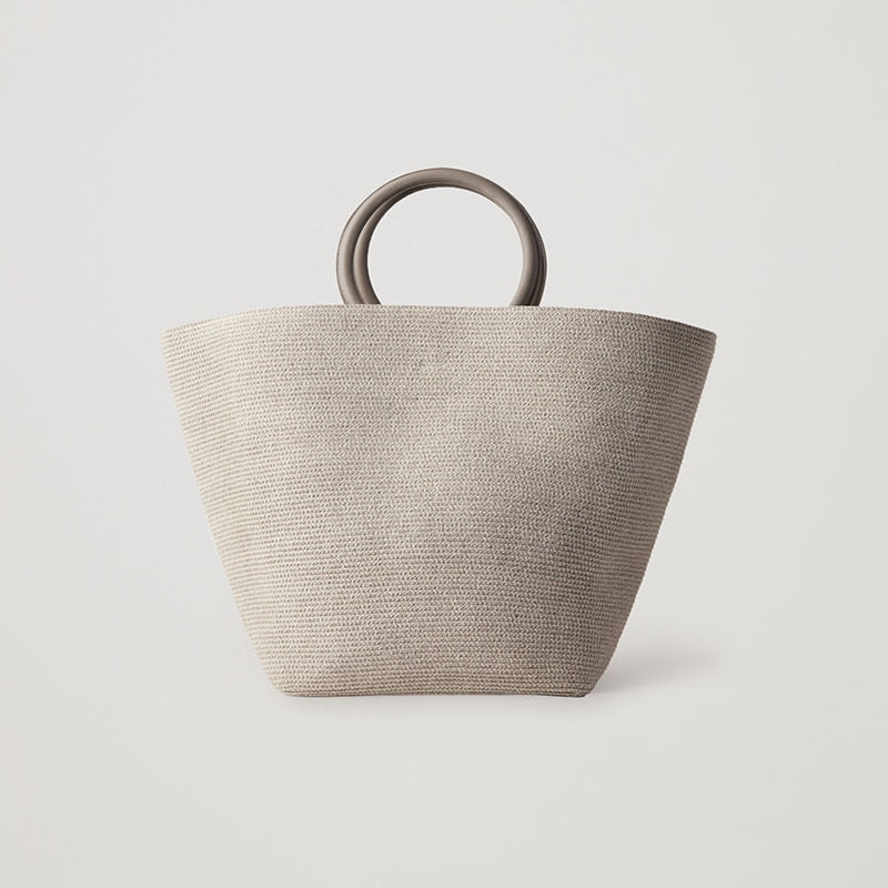 Henna Raffia Bag with Ring Handle - 2 Colors