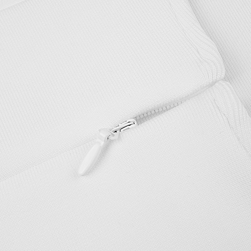 High-Quality Red Black Sparkly Backless Diamonds Tassel Rayon Bandage Dress