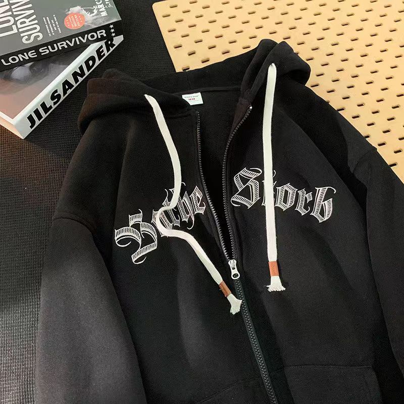 Letter Embroidered Oversized Hoodie