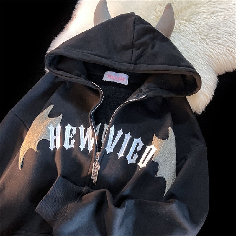 Hip Hop Dark Bat Wing Hoodie