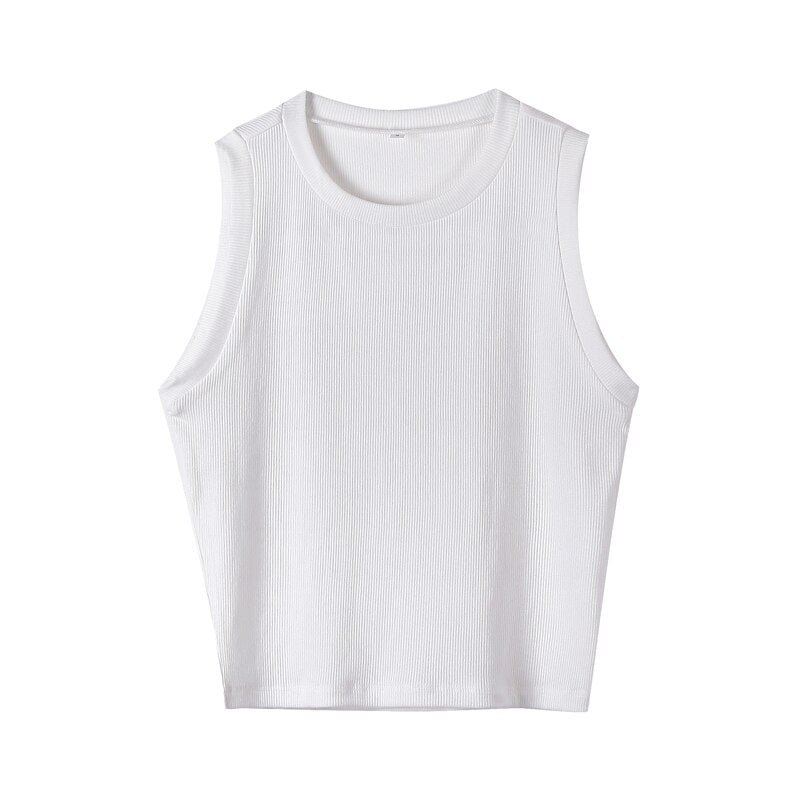 Knitted Ribbed Solid Vest