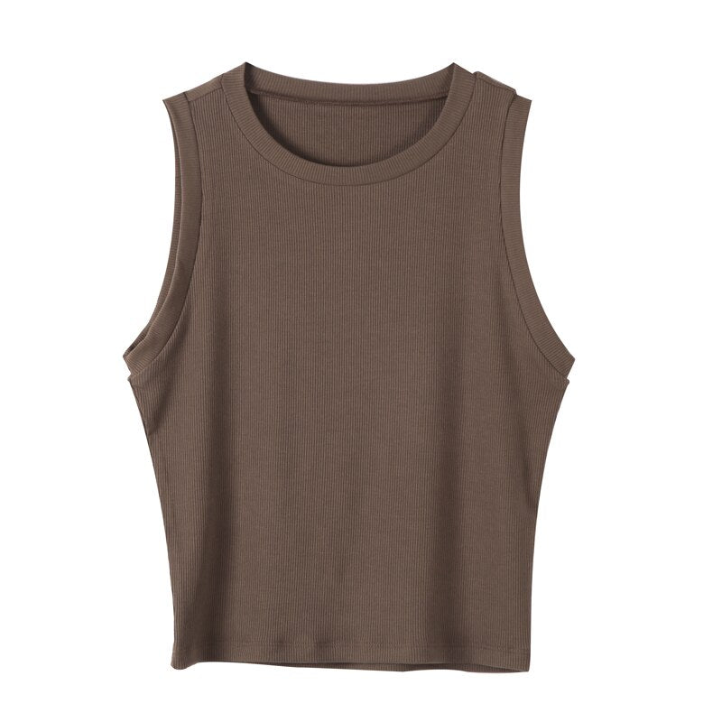 Knitted Ribbed Solid Vest