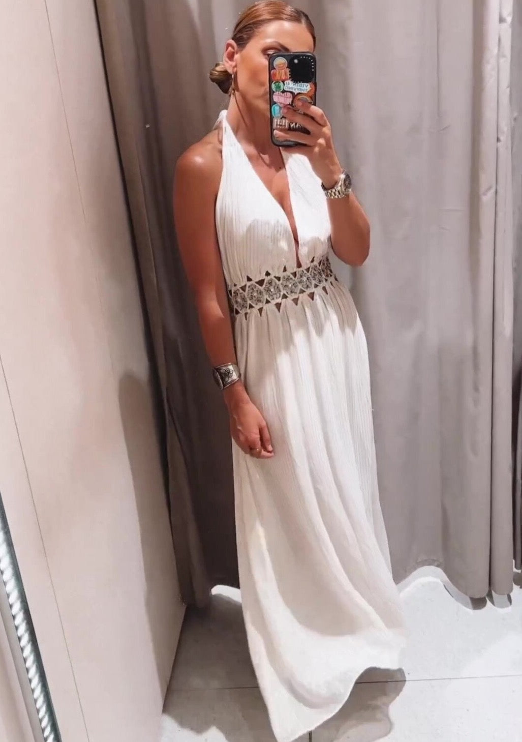 Hollie Goddess Maxi Halter Dress