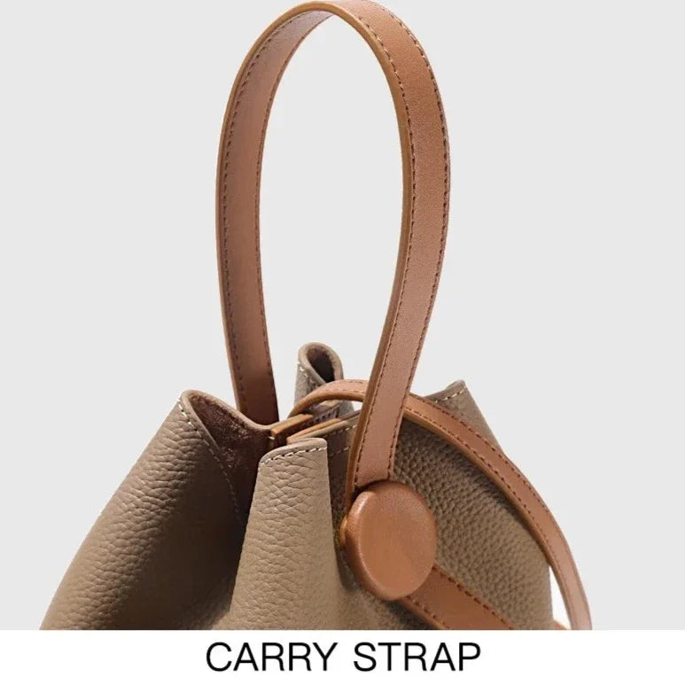 Itaca Genuine Leather Bucket Bag