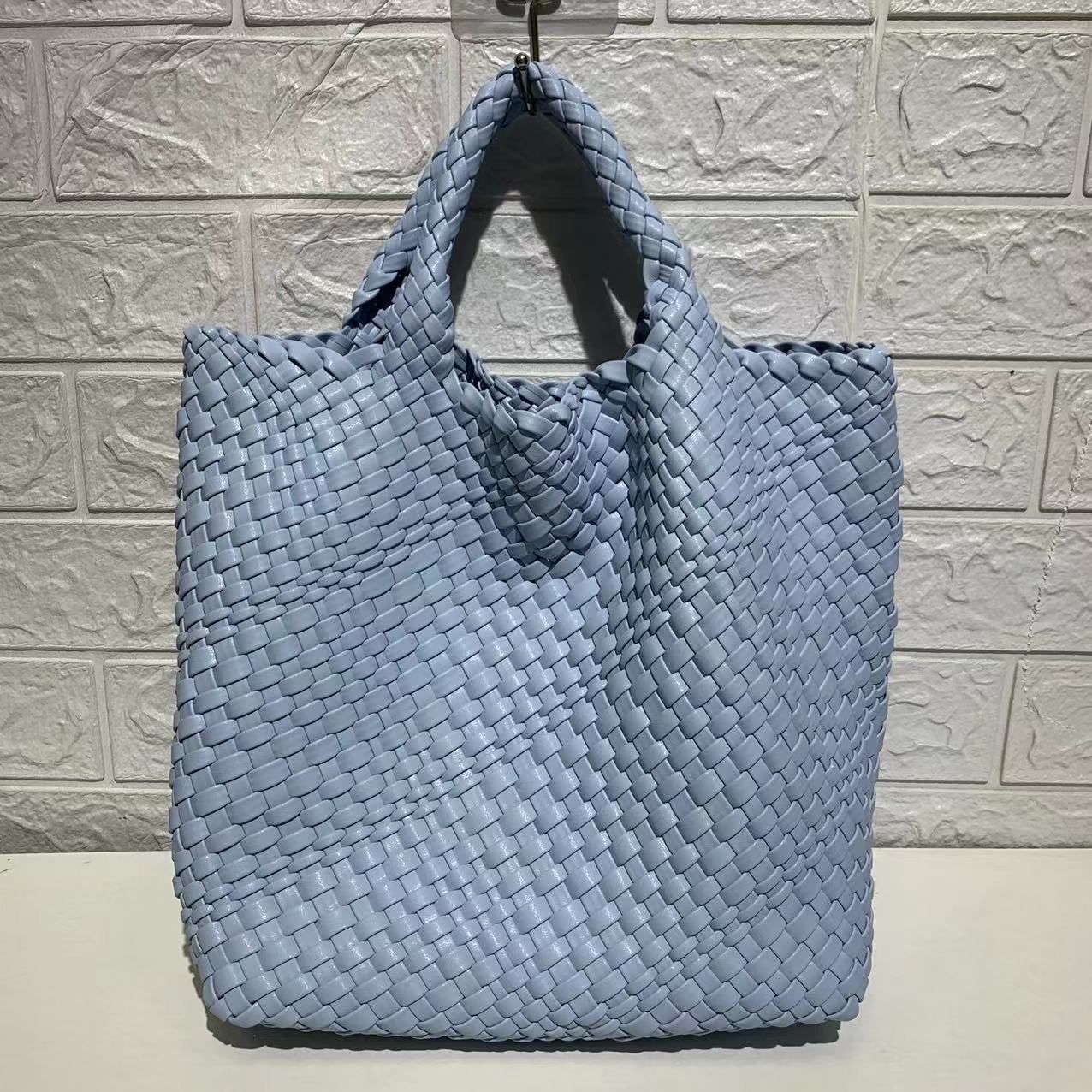 Ibiza Faux Leather Woven Tote - 21 Colors