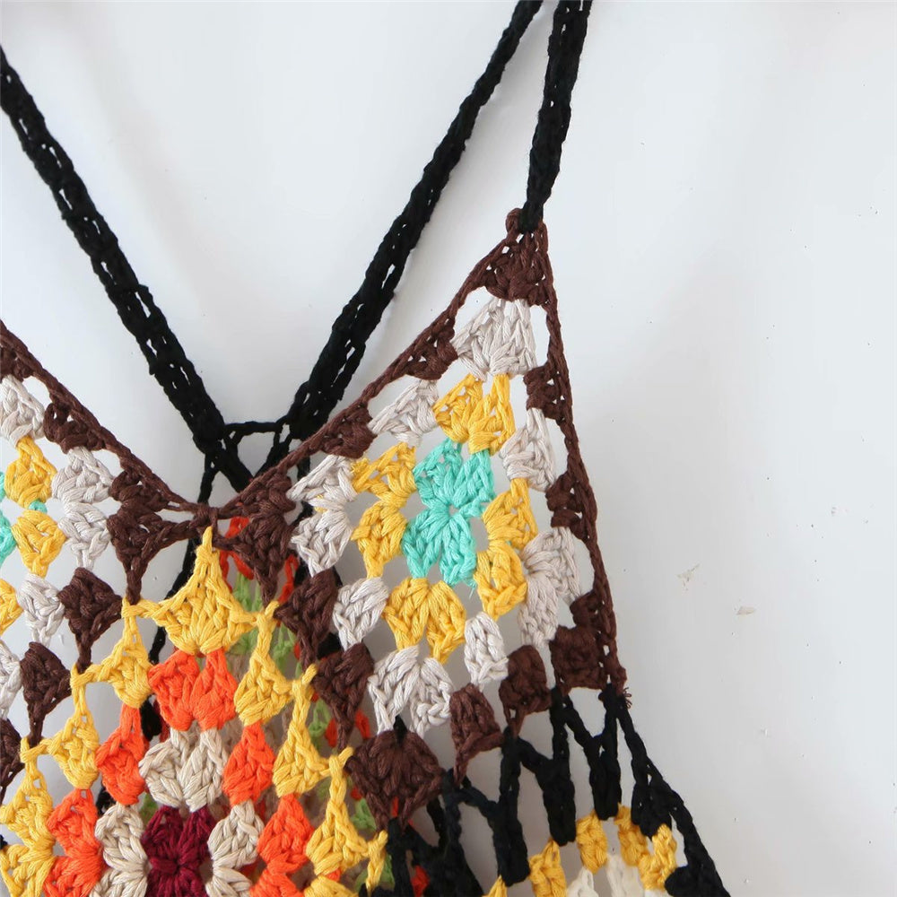 Iliana Multi-Color Patchwork Crochet Dress - 2 Colors