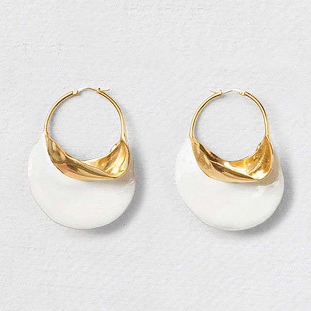 Imani Twist Metal Look Hoop Earrings - 2 Colors