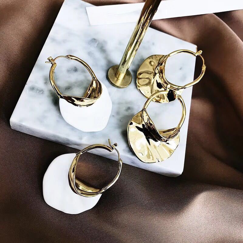 Imani Twist Metal Look Hoop Earrings - 2 Colors