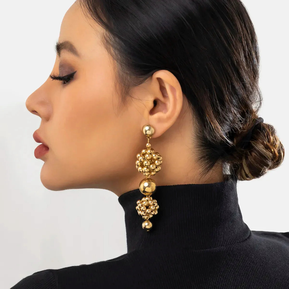 Ingrid Golden Ball Drop Earrings