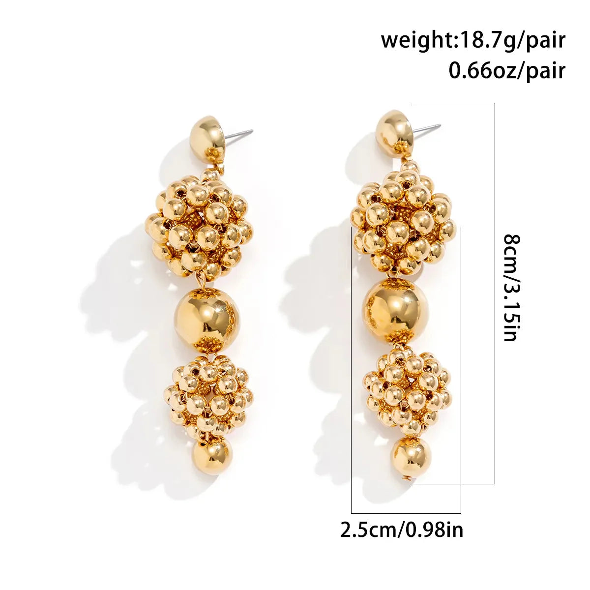 Ingrid Golden Ball Drop Earrings