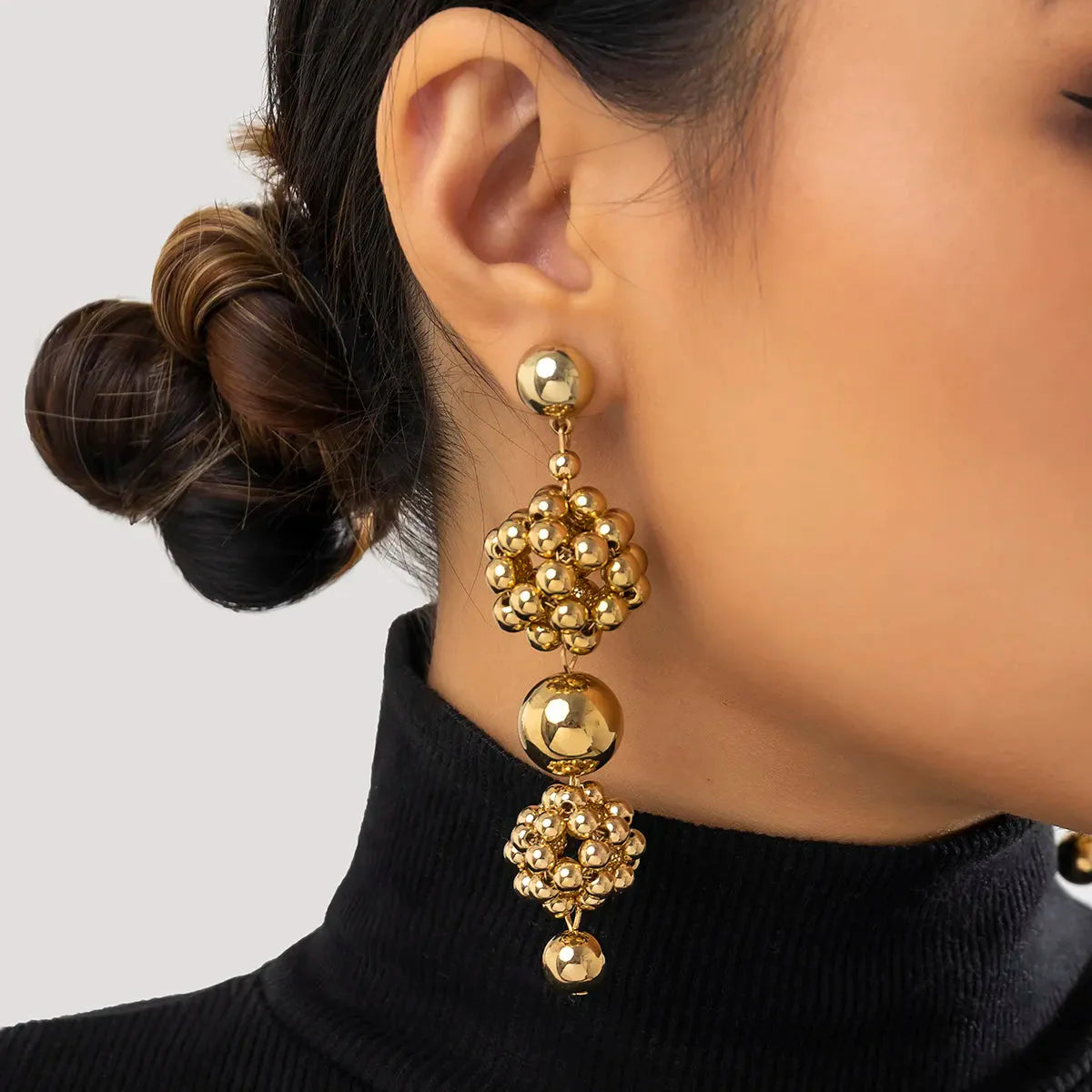 Ingrid Golden Ball Drop Earrings