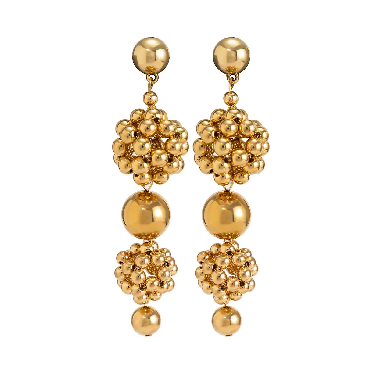 Ingrid Golden Ball Drop Earrings