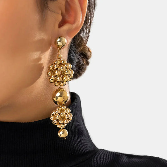 Ingrid Golden Ball Drop Earrings