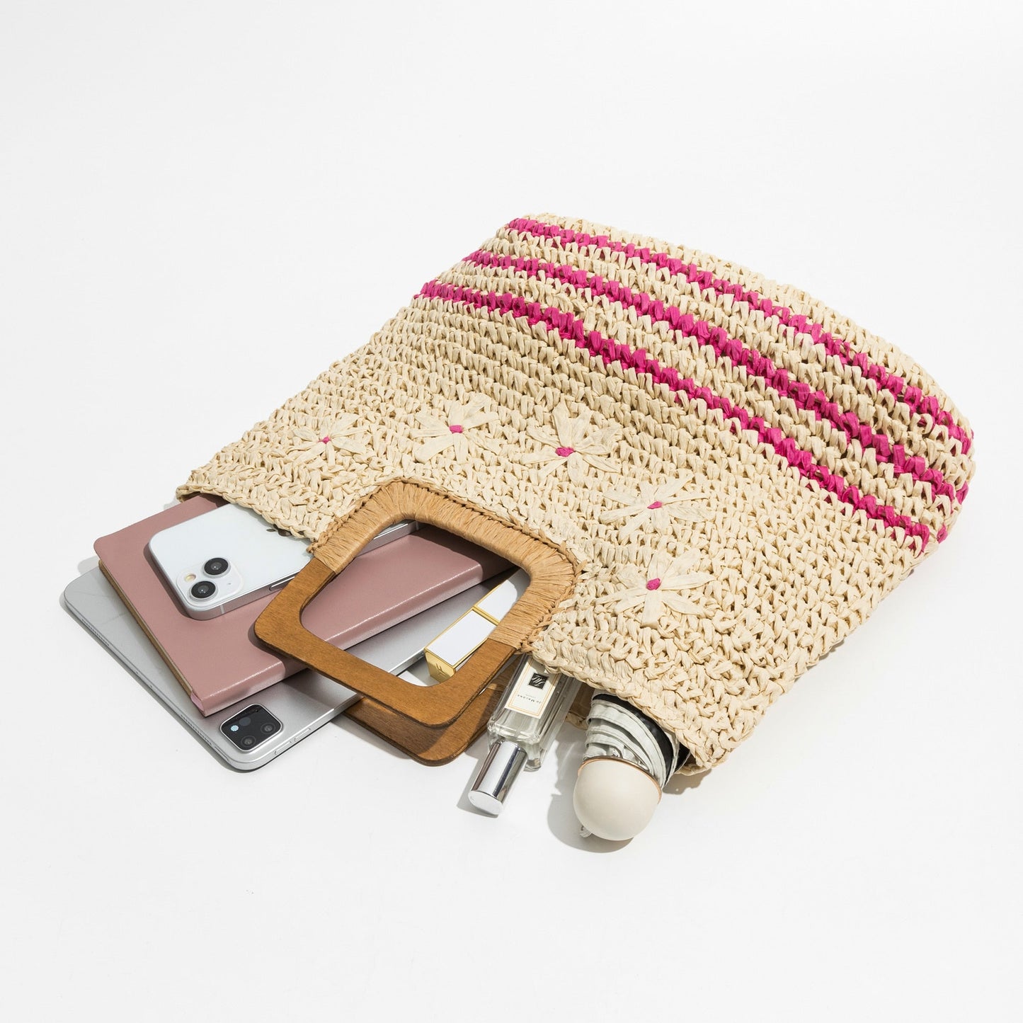 Inka Flower Child Straw Woven Tote - 3 Colors