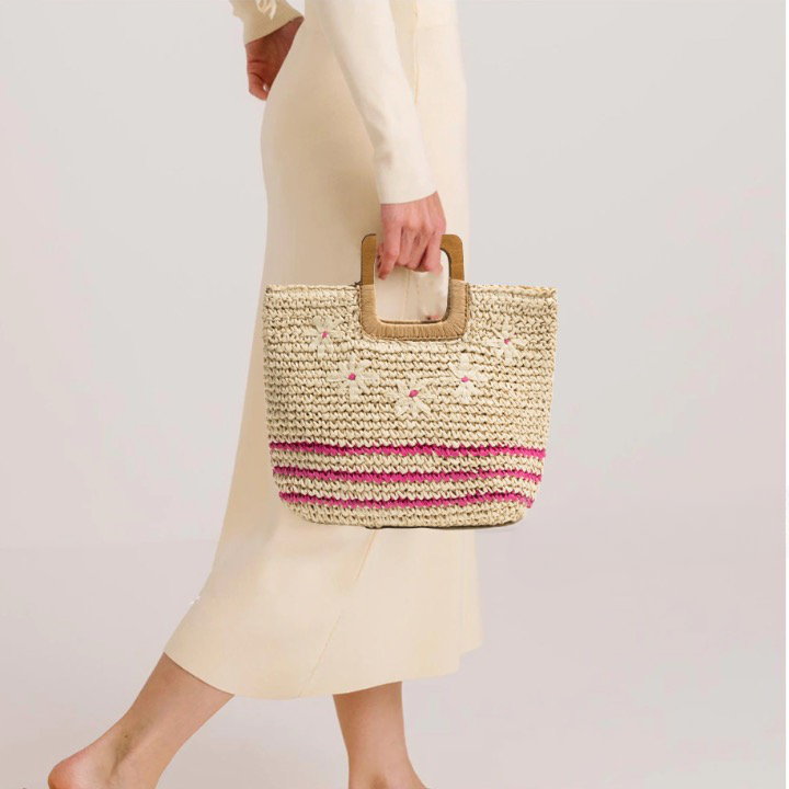 Inka Flower Child Straw Woven Tote - 3 Colors