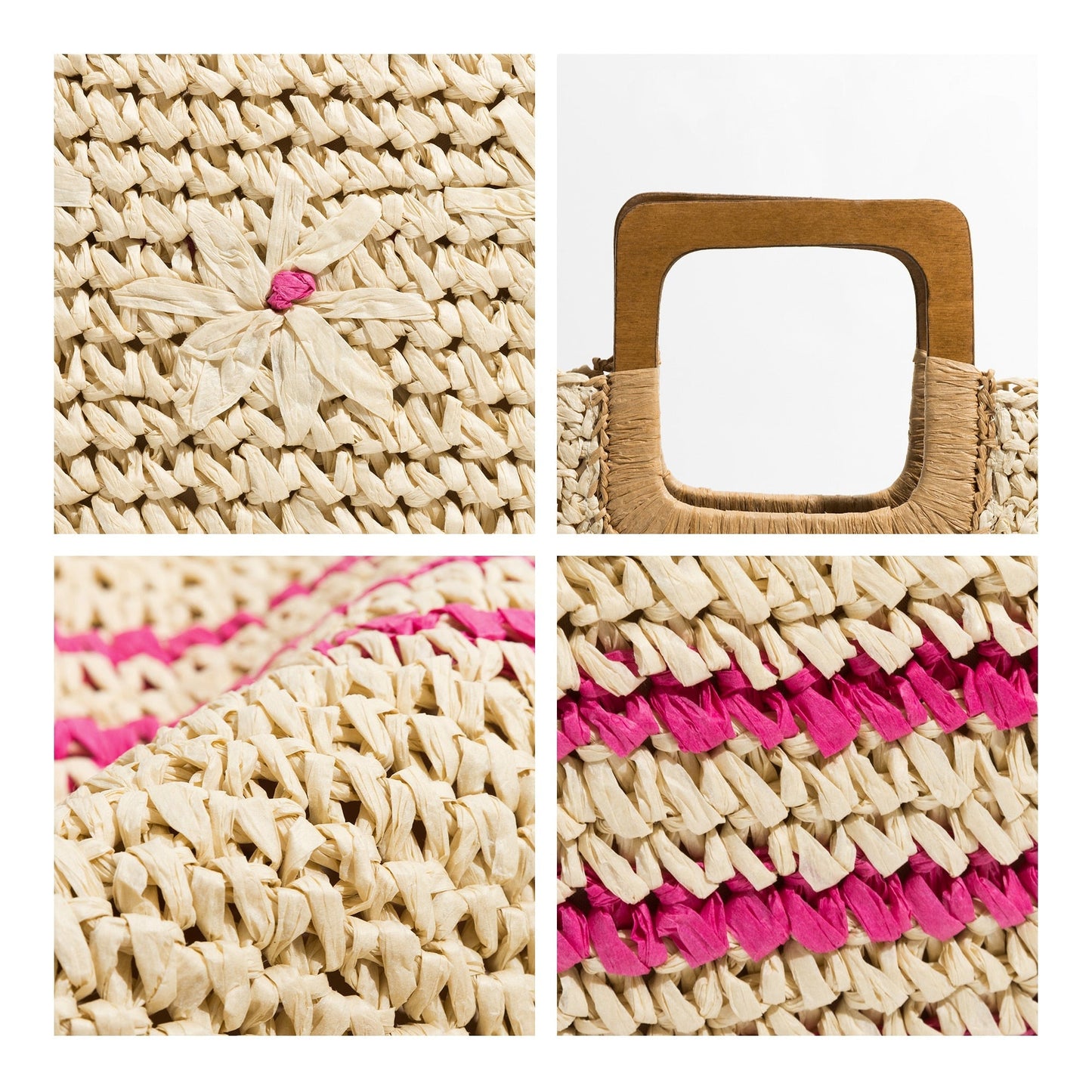 Inka Flower Child Straw Woven Tote - 3 Colors